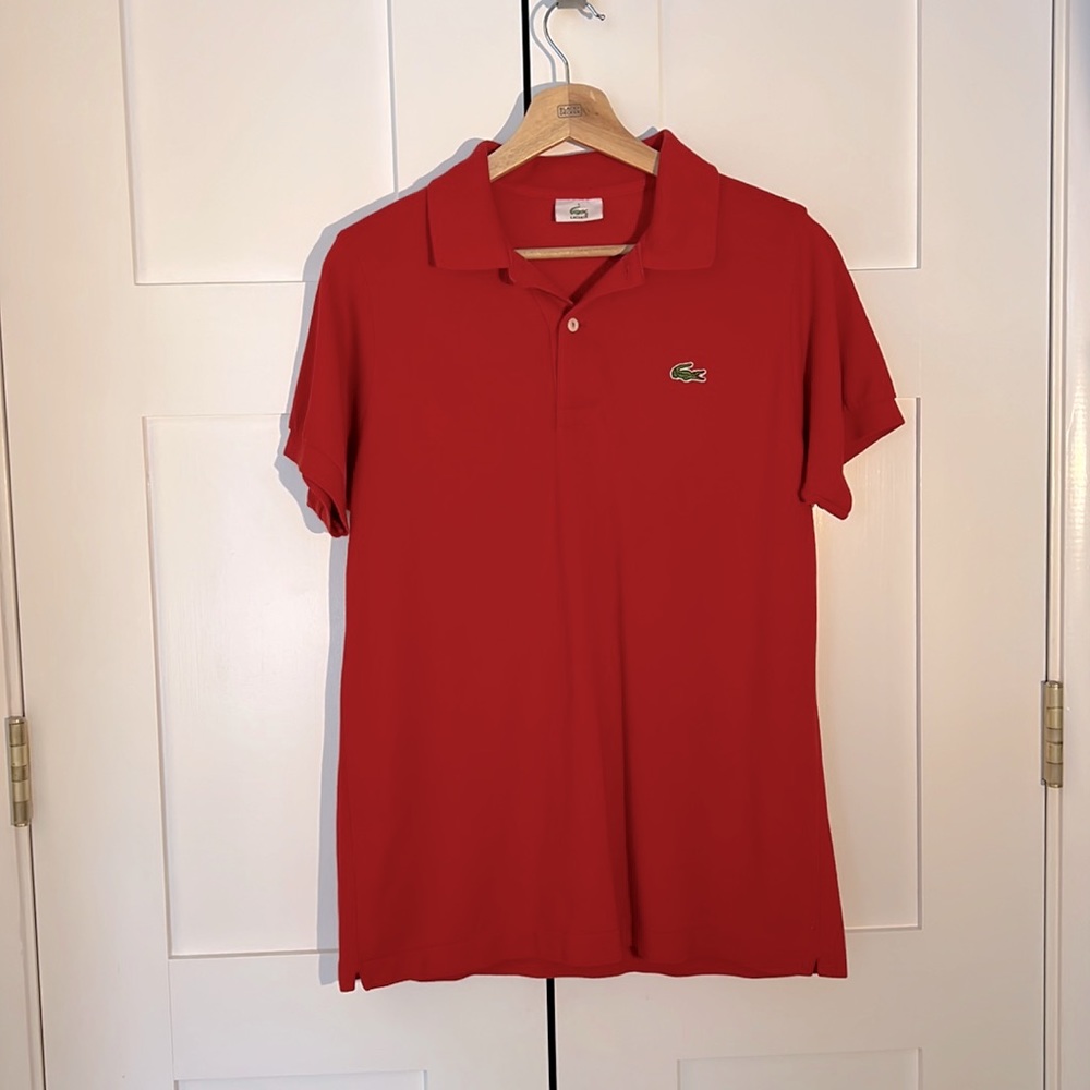 Lacoste red polo gently worn.